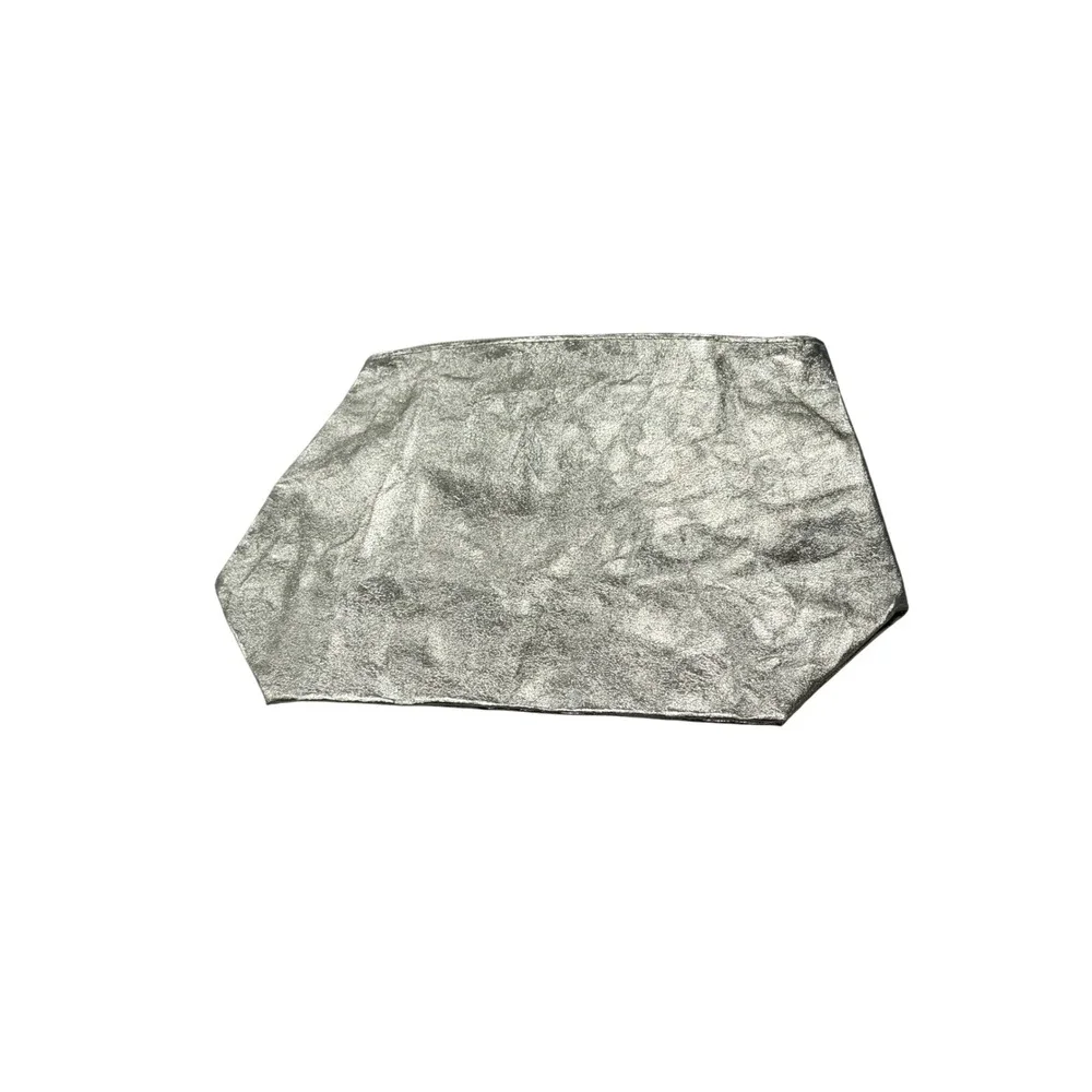 Clinique Green Metallic Textured Cosmetic Bag Pouch Clutch Zipper Easter Basket‎